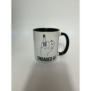 Engaged AF Ring Finger Engagement Ring Bride Coffee Cup Mug Wedding Gift White